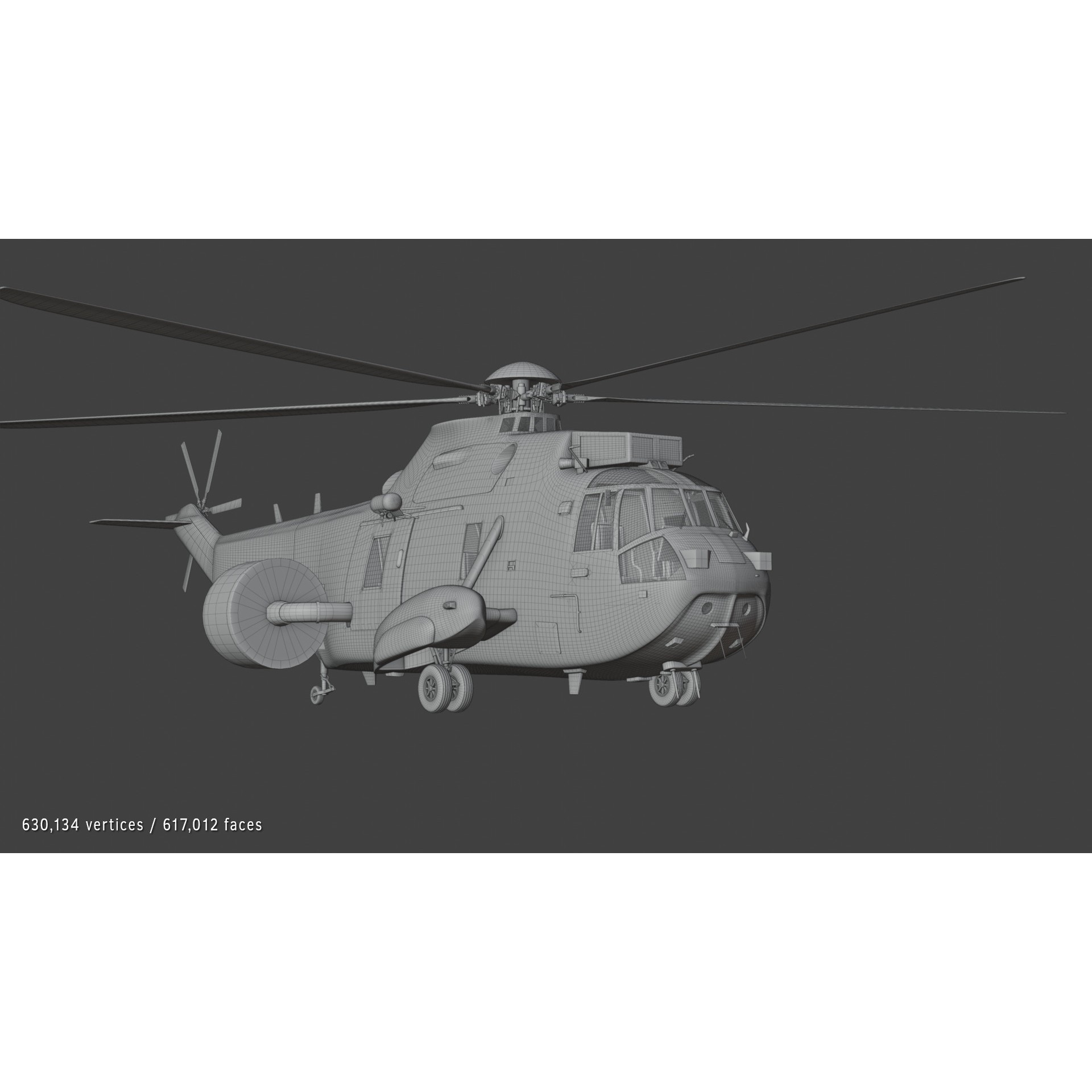 Westland Sea King ASaC7 - Rigged PBR 3D Model - View 7