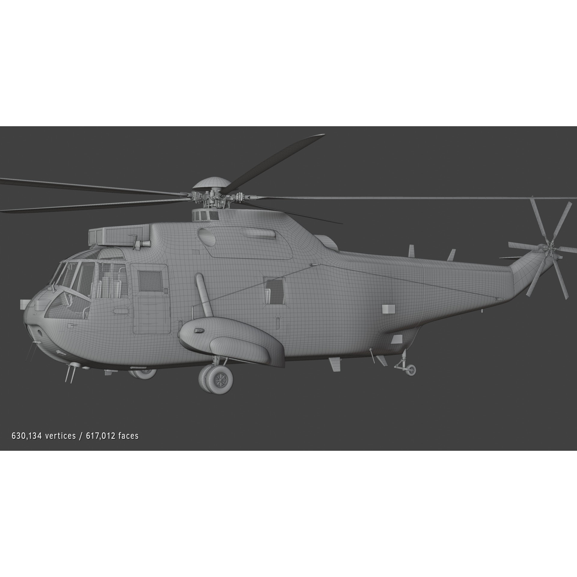 Westland Sea King ASaC7 - Rigged PBR 3D Model - View 8