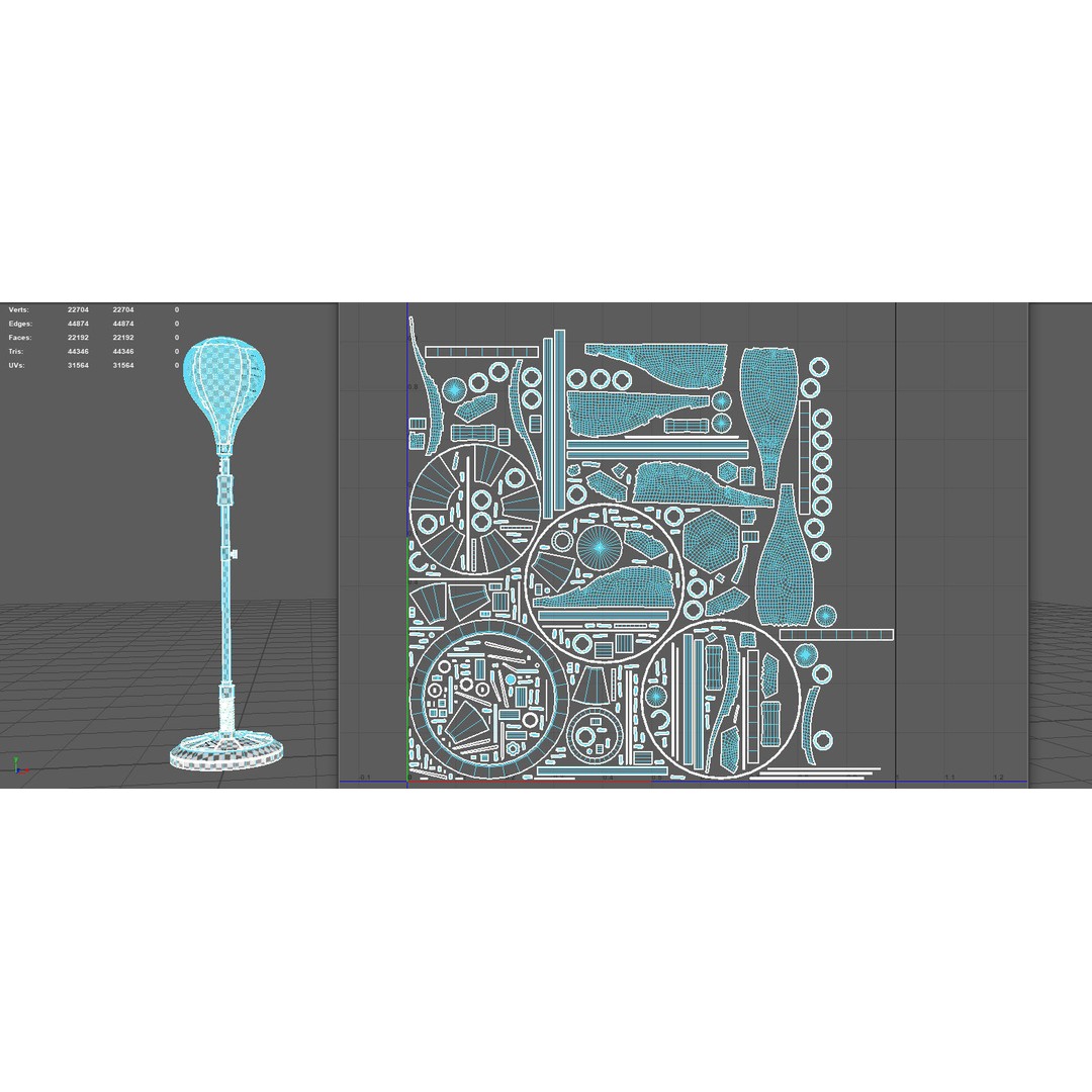 Height Adjustable Punching Bag 3D Model – PBR Game Asset, FBX, OBJ