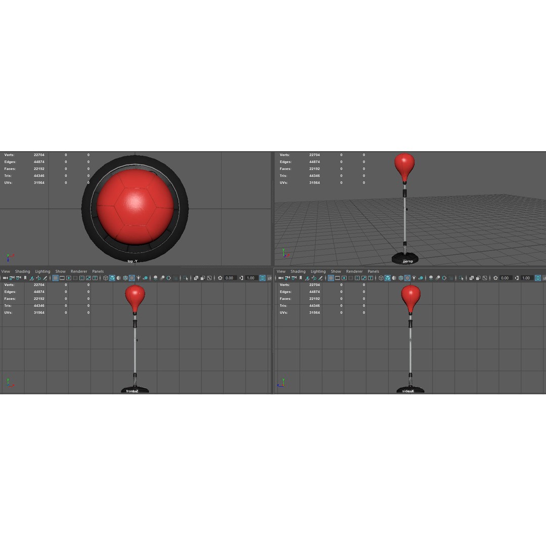 Height Adjustable Punching Bag 3D Model – PBR Game Asset, FBX, OBJ - View 13