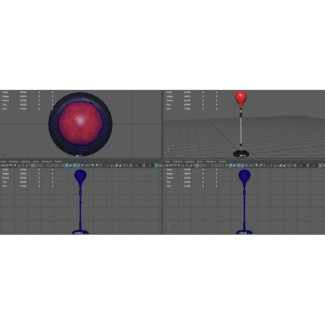 Height Adjustable Punching Bag 3D Model – PBR Game Asset, FBX, OBJ - View 14