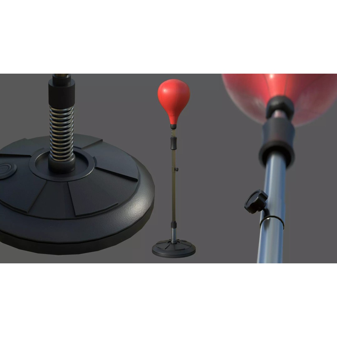 Height Adjustable Punching Bag 3D Model – PBR Game Asset, FBX, OBJ - View 2