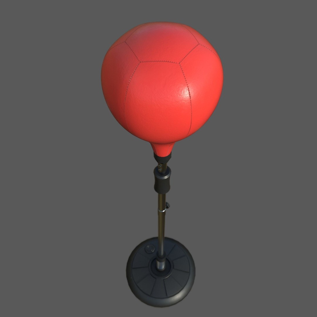 Height Adjustable Punching Bag 3D Model – PBR Game Asset, FBX, OBJ - View 4