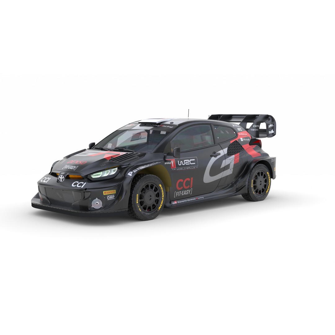 Toyota Yaris GR WRC 2024 3D Model – High Poly Game Asset, FBX, PBR - View 3