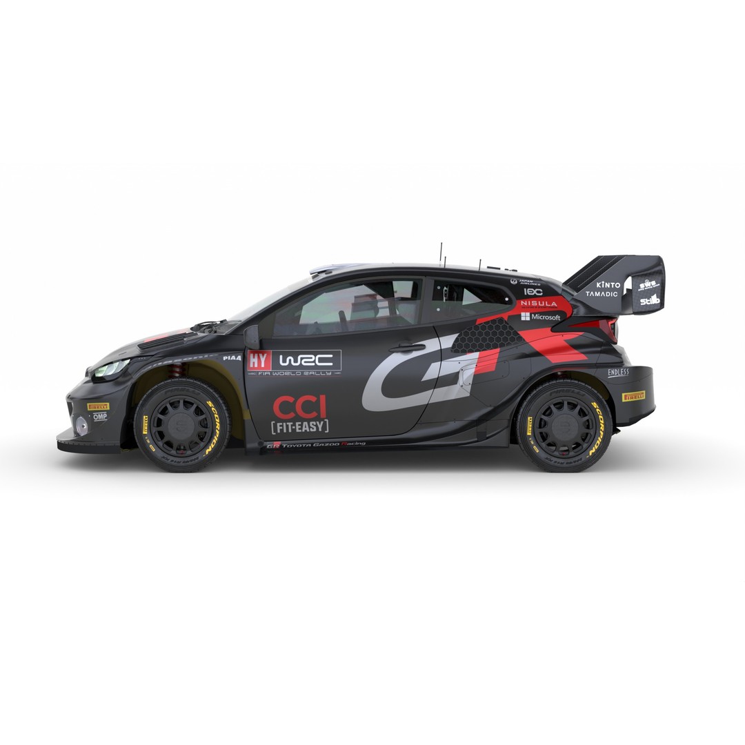 Toyota Yaris GR WRC 2024 3D Model – High Poly Game Asset, FBX, PBR - View 4