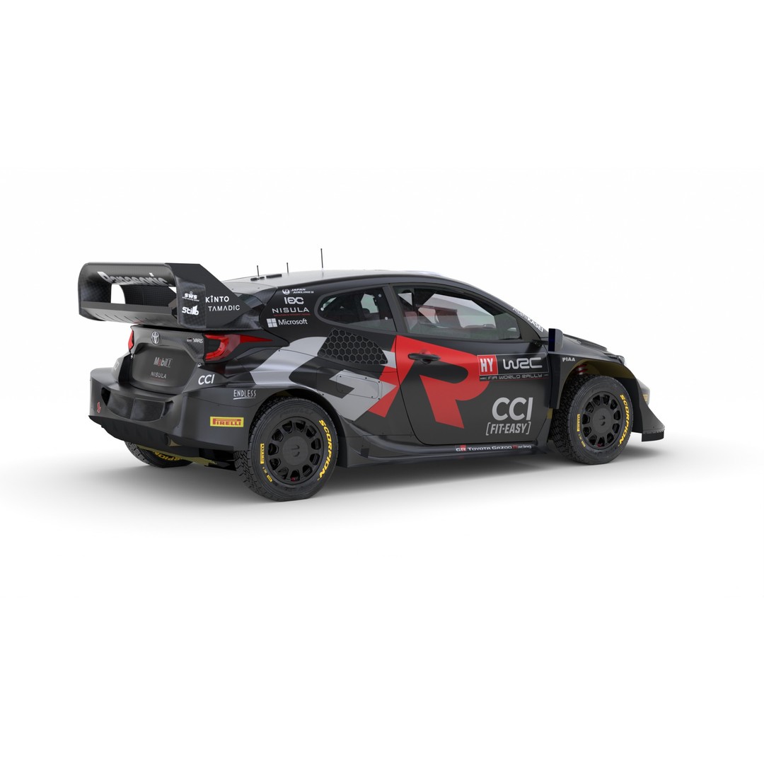 Toyota Yaris GR WRC 2024 3D Model – High Poly Game Asset, FBX, PBR - View 8
