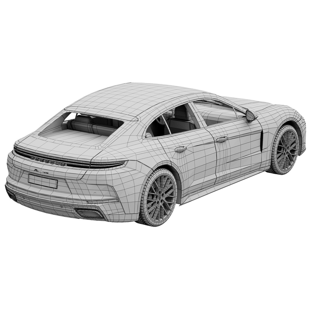Porsche Panamera 3D Model – High Poly Vehicle for Games, FBX, OBJ