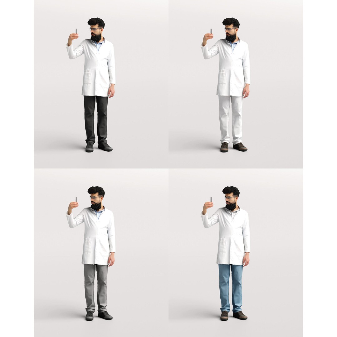 Humano Scientist 3D Model – Realistic Lab Character, PBR Textures