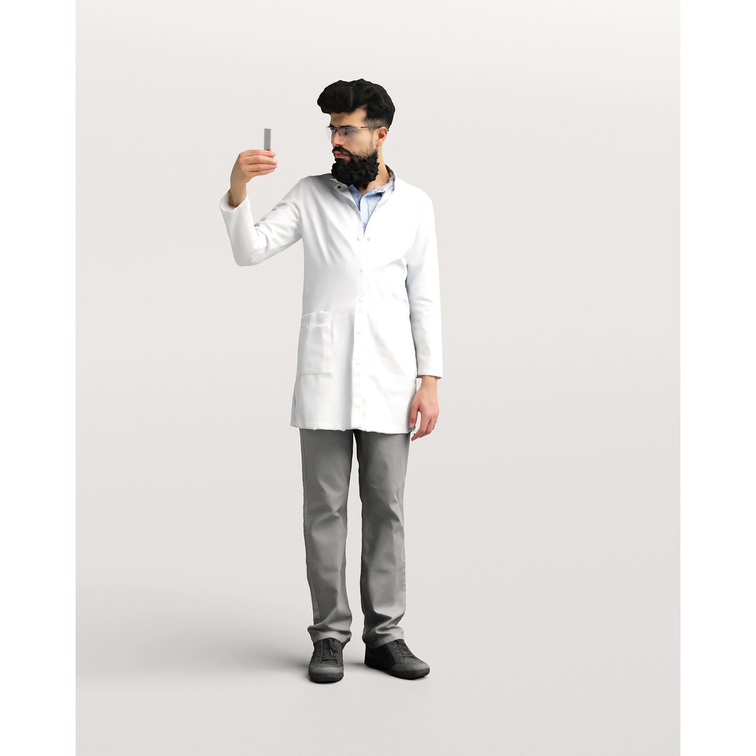 Humano Scientist 3D Model – Realistic Lab Character, PBR Textures - View 10