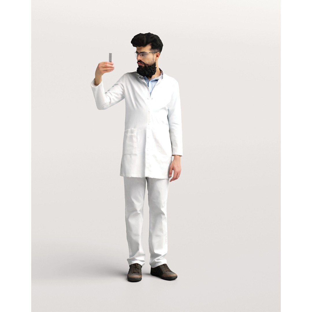 Humano Scientist 3D Model – Realistic Lab Character, PBR Textures - View 11
