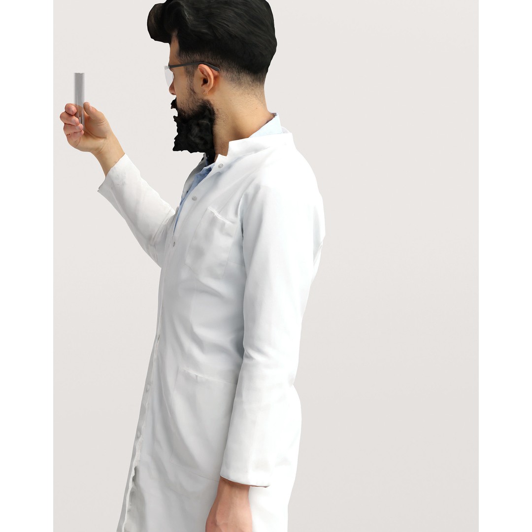 Humano Scientist 3D Model – Realistic Lab Character, PBR Textures - View 12