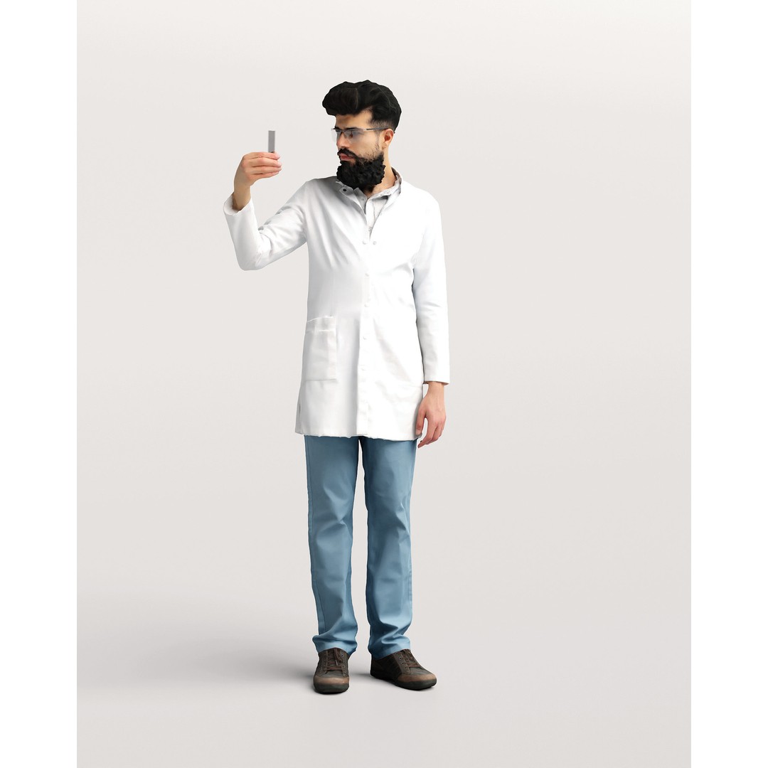 Humano Scientist 3D Model – Realistic Lab Character, PBR Textures - View 3
