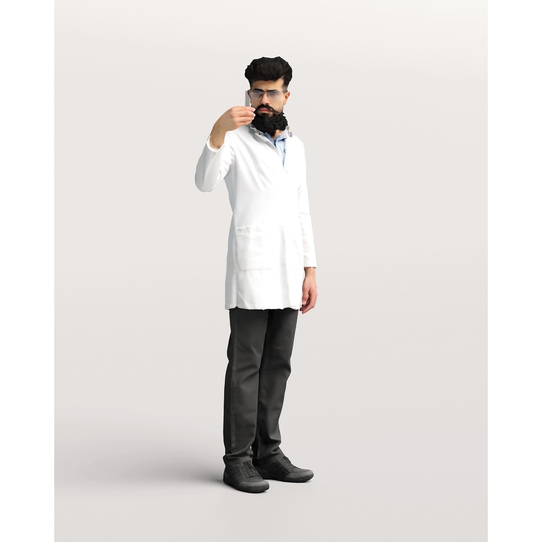 Humano Scientist 3D Model – Realistic Lab Character, PBR Textures - View 4