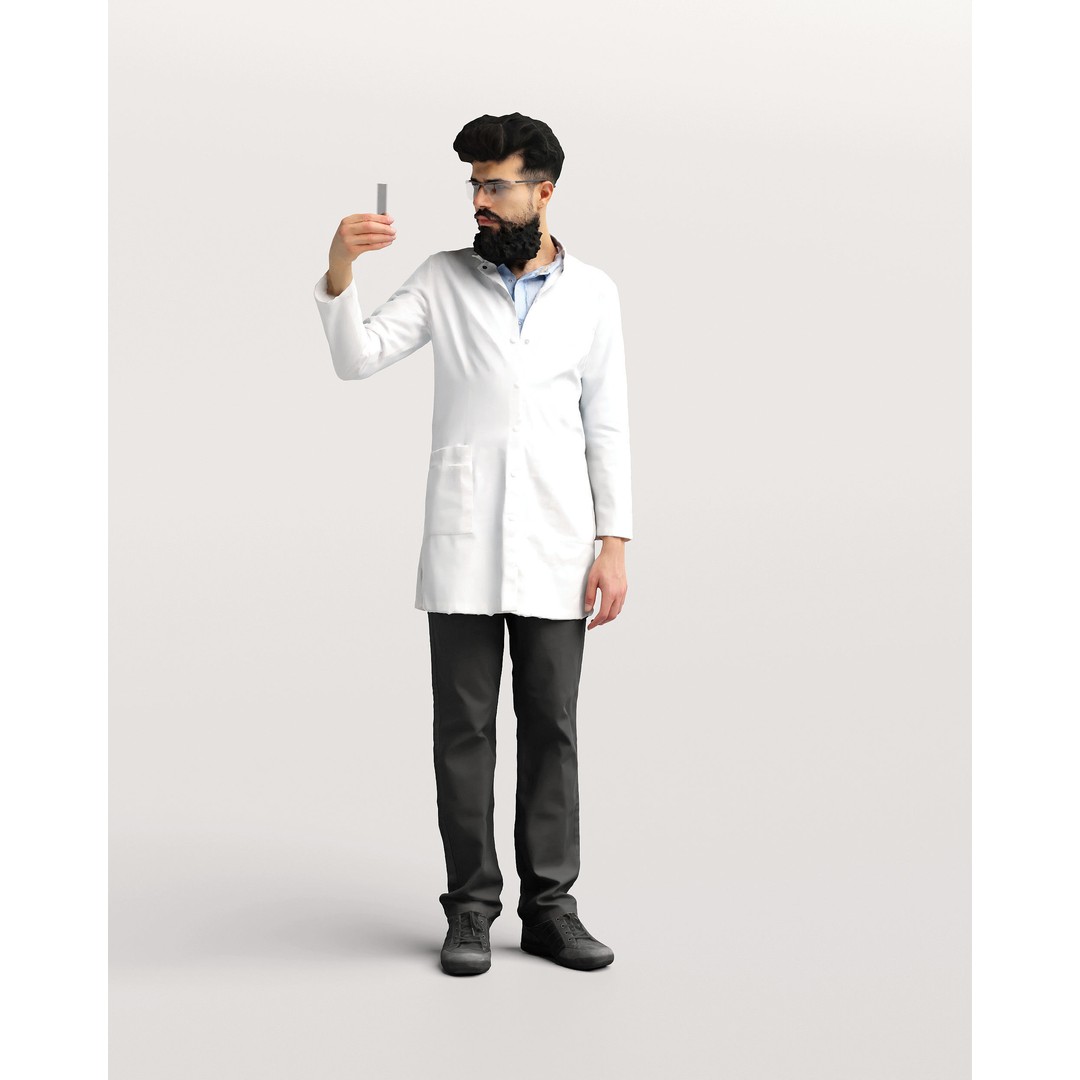 Humano Scientist 3D Model – Realistic Lab Character, PBR Textures - View 5