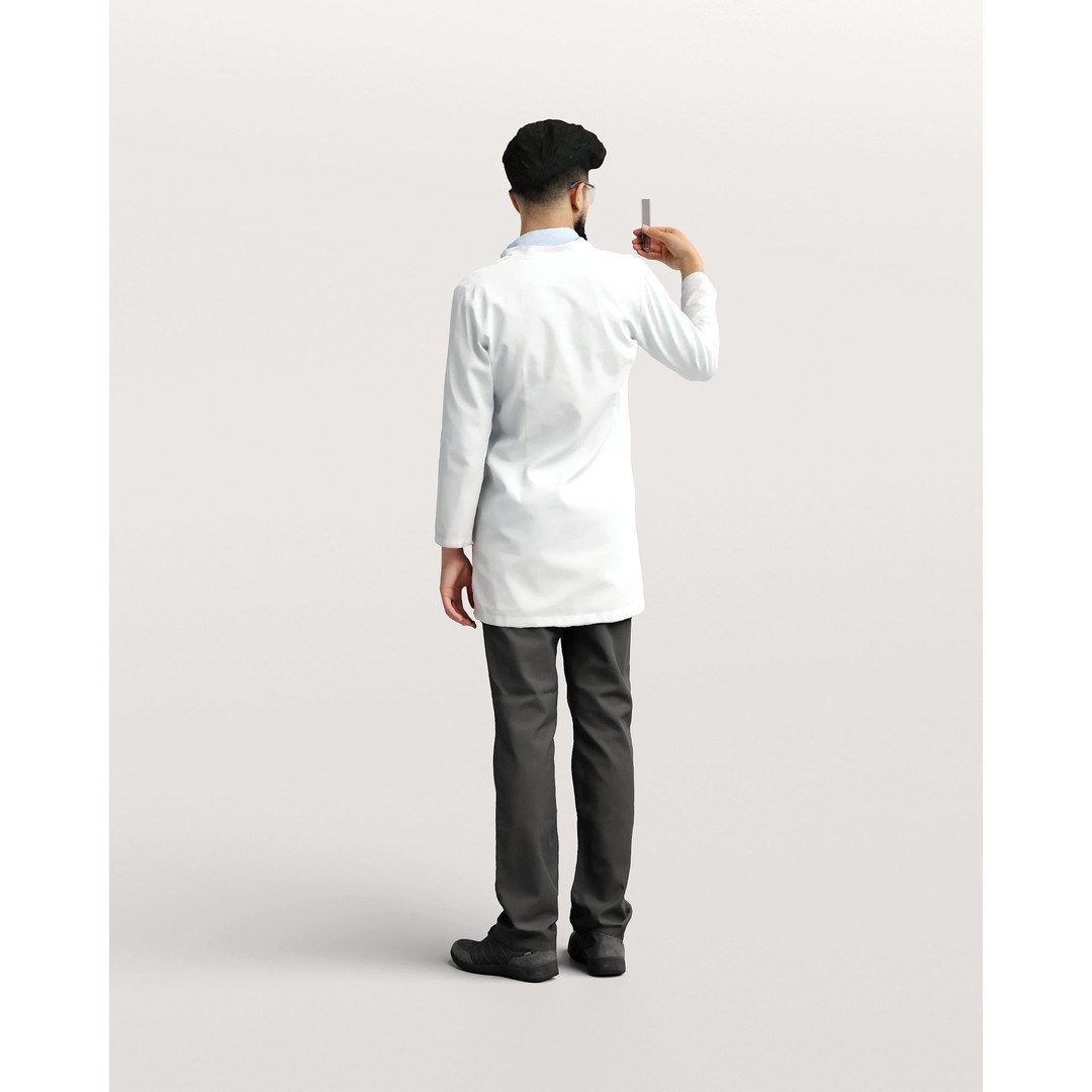 Humano Scientist 3D Model – Realistic Lab Character, PBR Textures - View 6