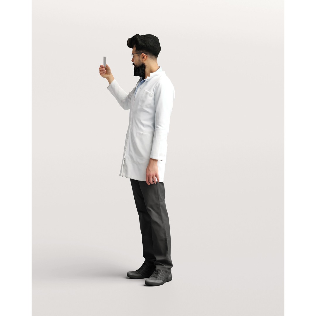 Humano Scientist 3D Model – Realistic Lab Character, PBR Textures - View 7