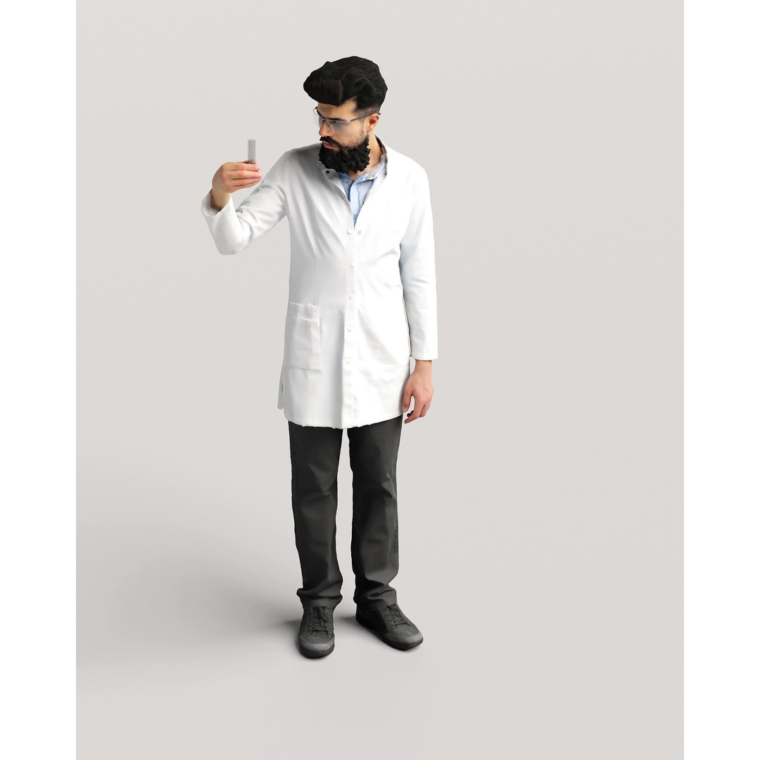 Humano Scientist 3D Model – Realistic Lab Character, PBR Textures - View 8