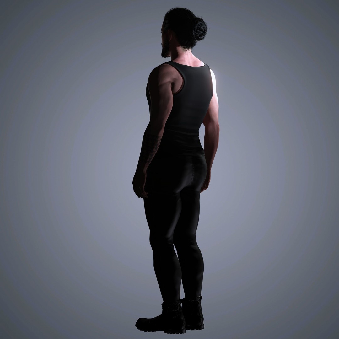 Jason Momoa Character 3D Model – Low Poly Rigged Game Asset, FBX, OBJ - View 13