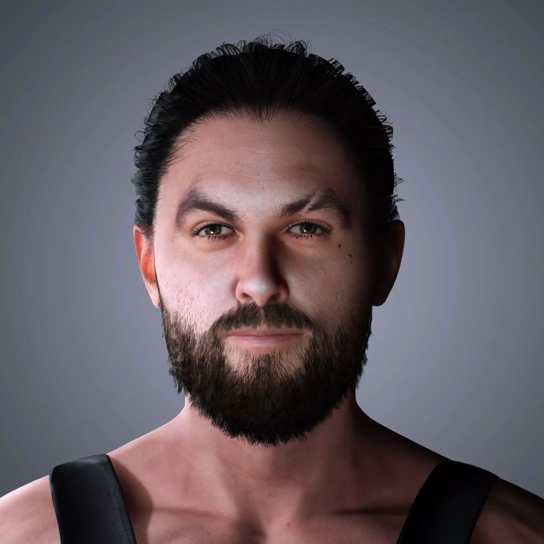 Jason Momoa Character 3D Model – Low Poly Rigged Game Asset, FBX, OBJ - View 2
