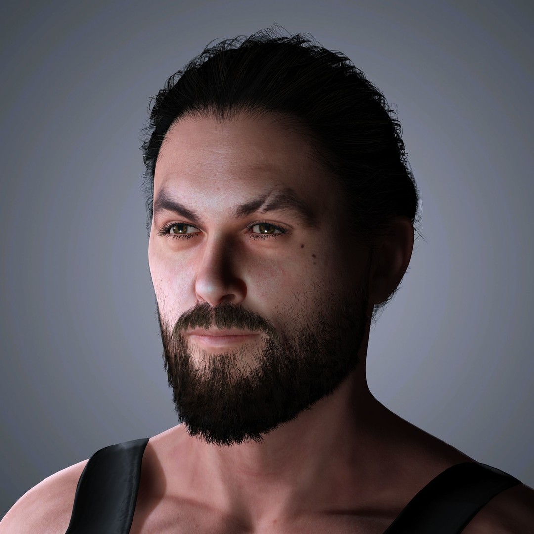 Jason Momoa Character 3D Model – Low Poly Rigged Game Asset, FBX, OBJ - View 4