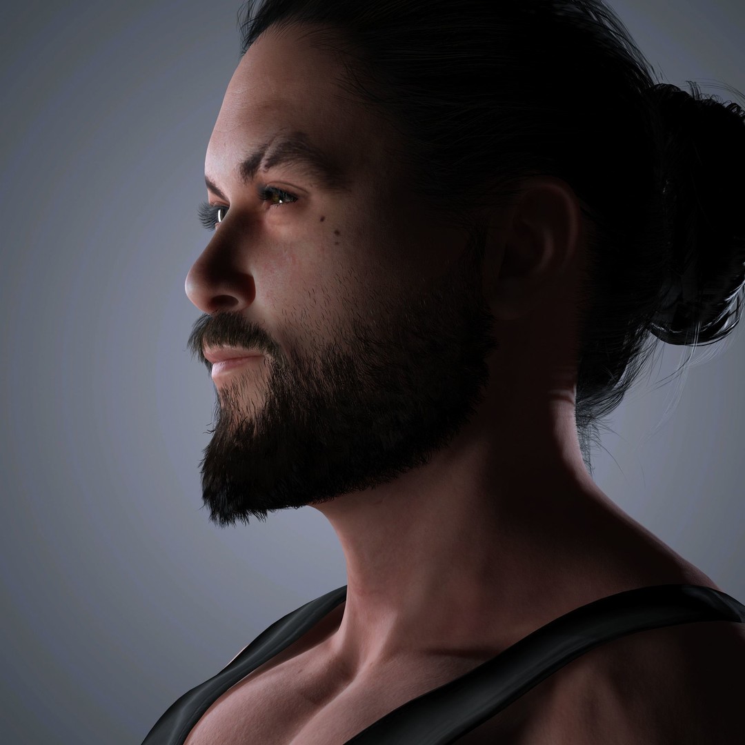 Jason Momoa Character 3D Model – Low Poly Rigged Game Asset, FBX, OBJ - View 5