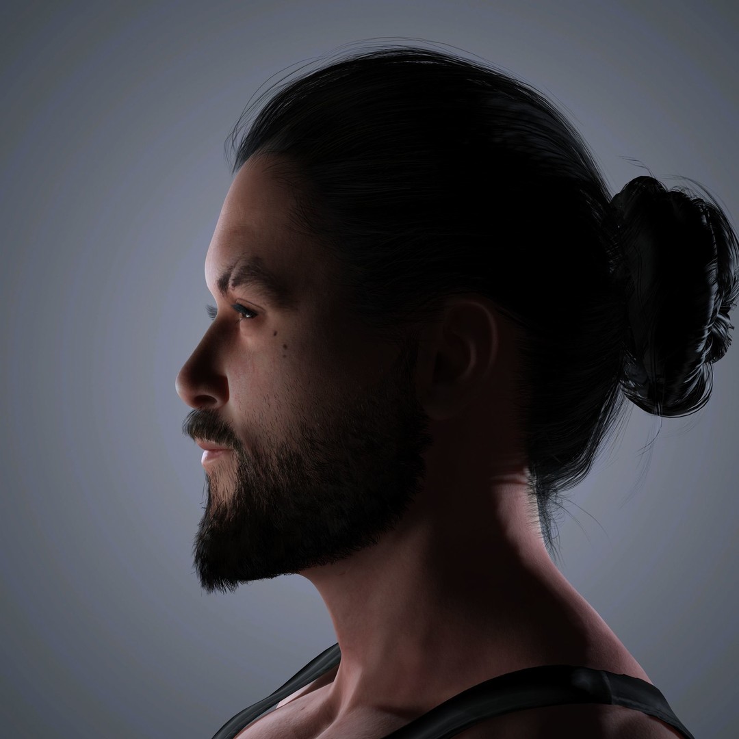 Jason Momoa Character 3D Model – Low Poly Rigged Game Asset, FBX, OBJ - View 6