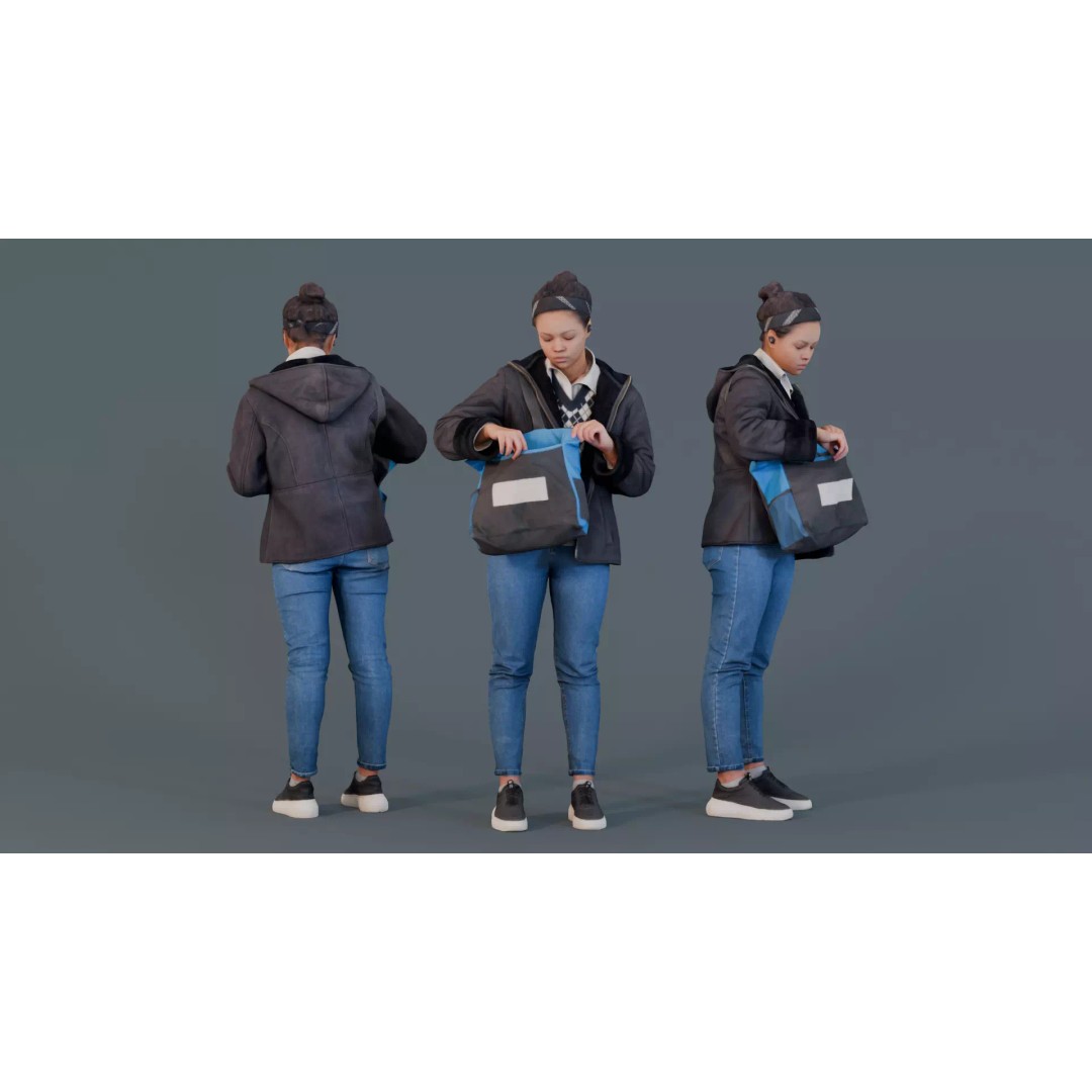 Everyday Explorer 3D Model – Casual Female Character, FBX