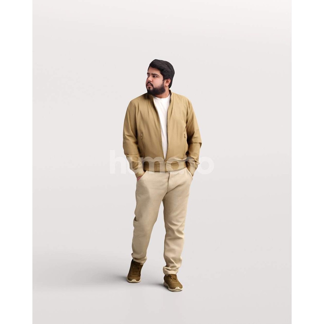 Humano Man 3D Model – Walking in Coat with PBR Textures, FBX