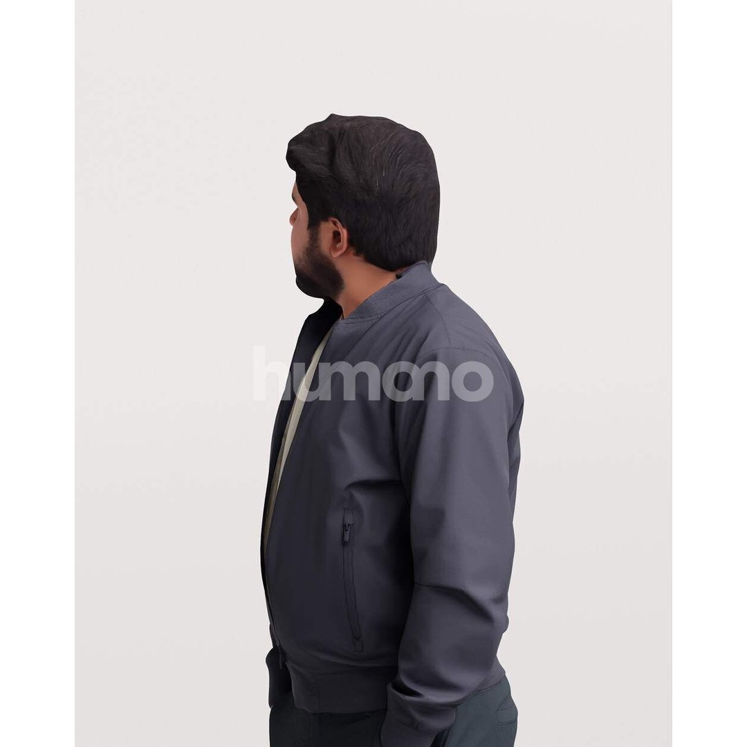 Humano Man 3D Model – Walking in Coat with PBR Textures, FBX - View 11