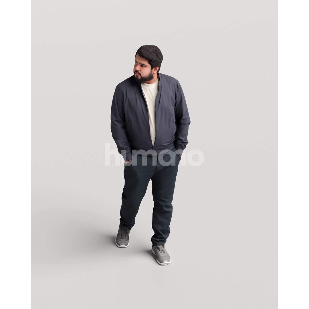 Humano Man 3D Model – Walking in Coat with PBR Textures, FBX - View 12