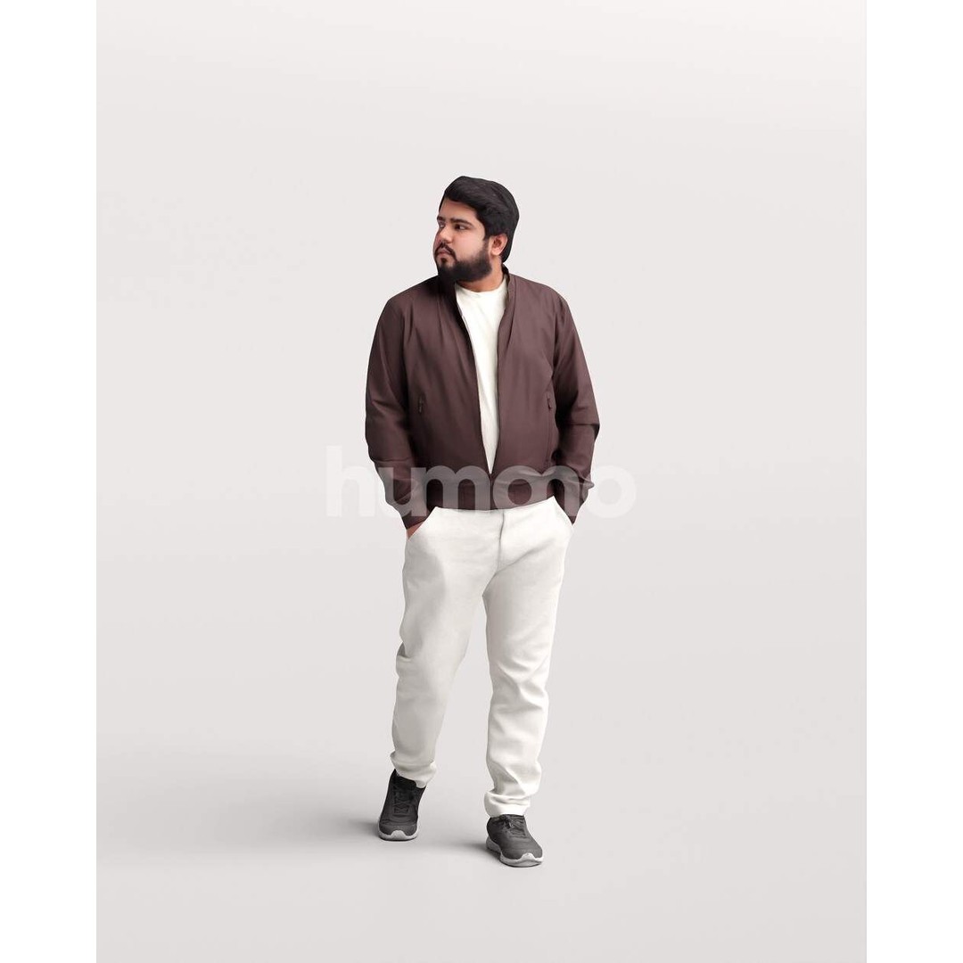 Humano Man 3D Model – Walking in Coat with PBR Textures, FBX - View 14