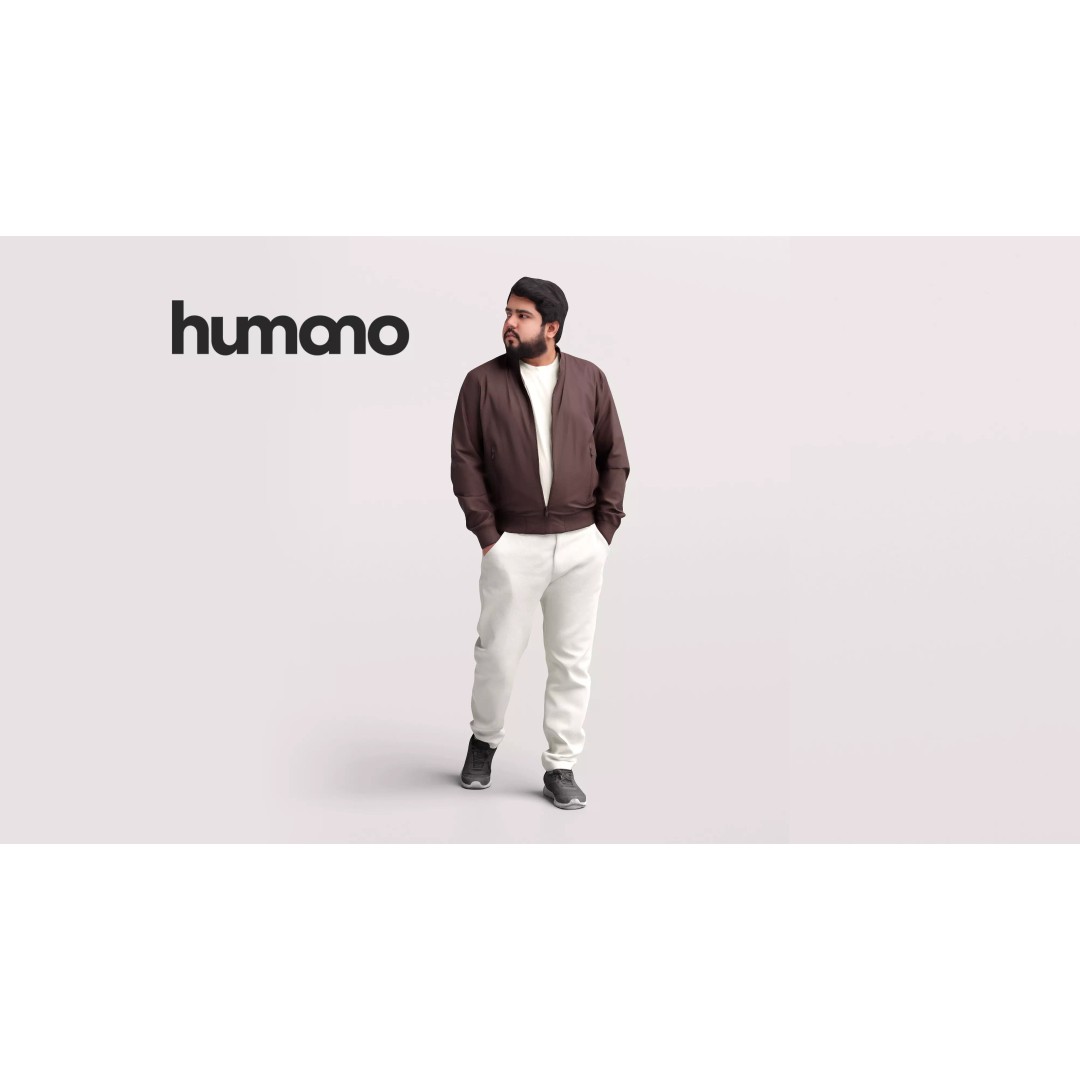 Humano Man 3D Model – Walking in Coat with PBR Textures, FBX - View 2