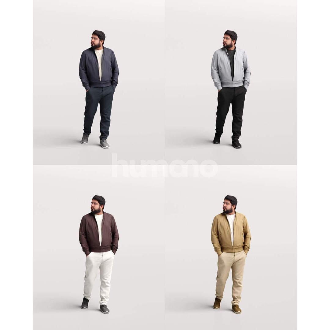 Humano Man 3D Model – Walking in Coat with PBR Textures, FBX - View 3