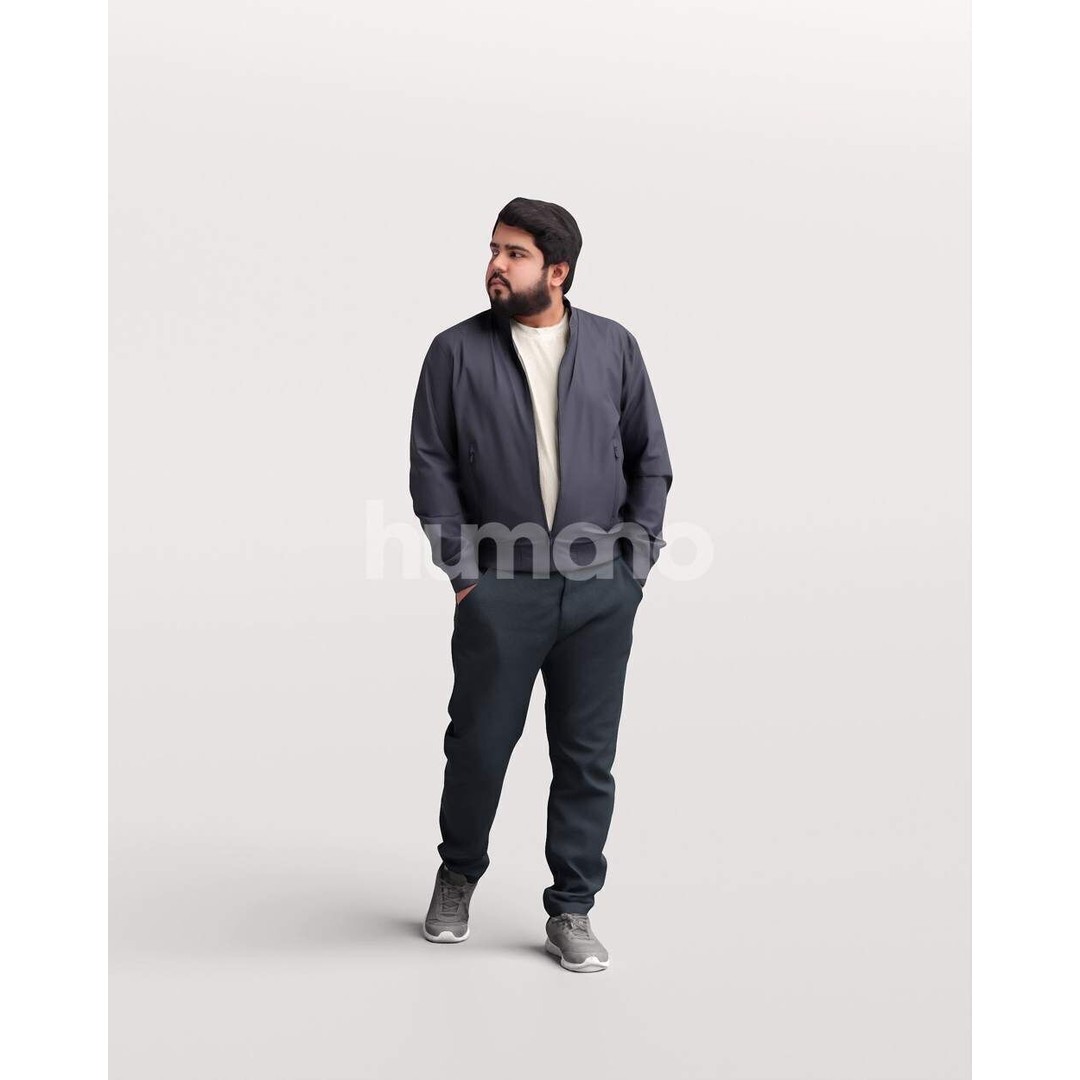 Humano Man 3D Model – Walking in Coat with PBR Textures, FBX - View 5