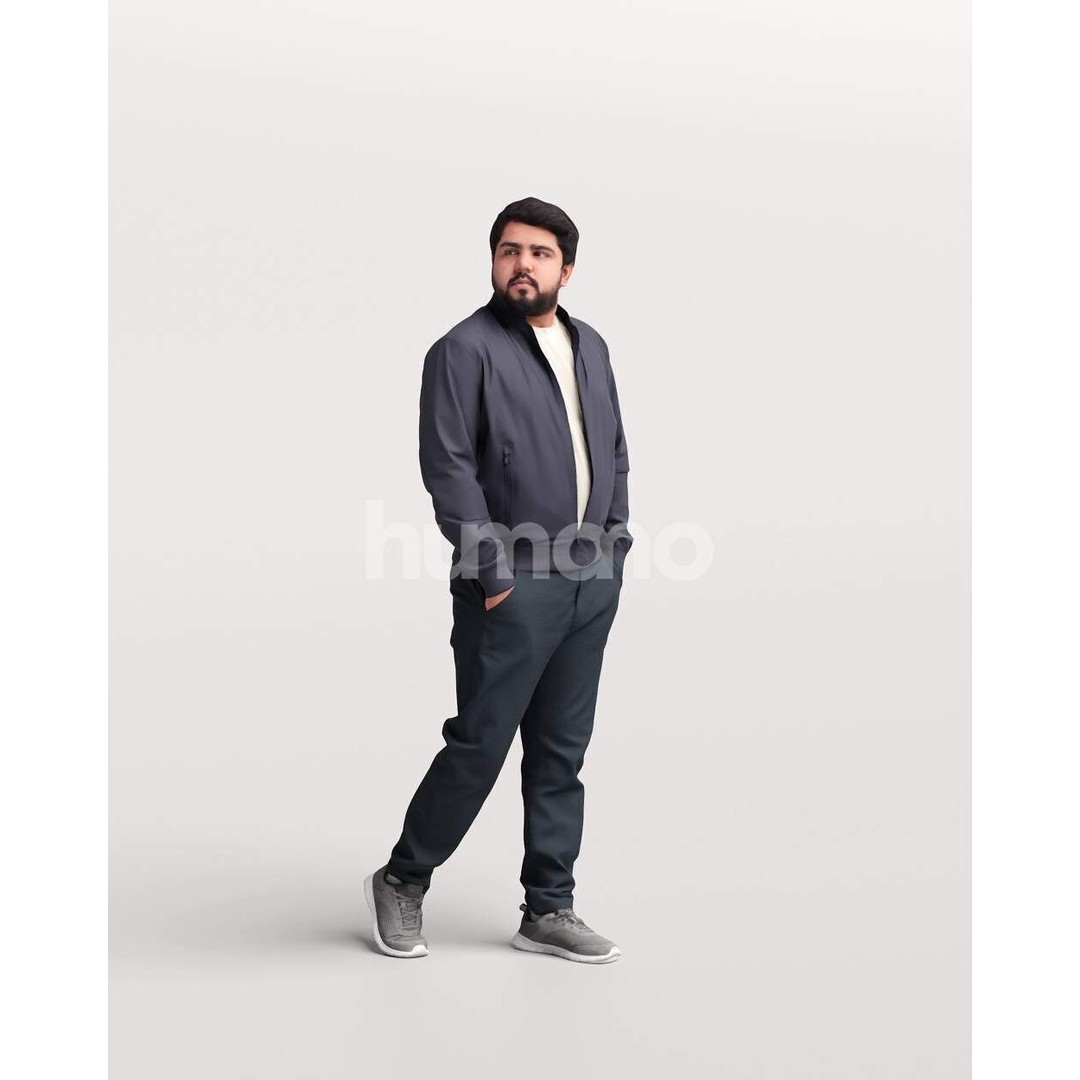 Humano Man 3D Model – Walking in Coat with PBR Textures, FBX - View 6