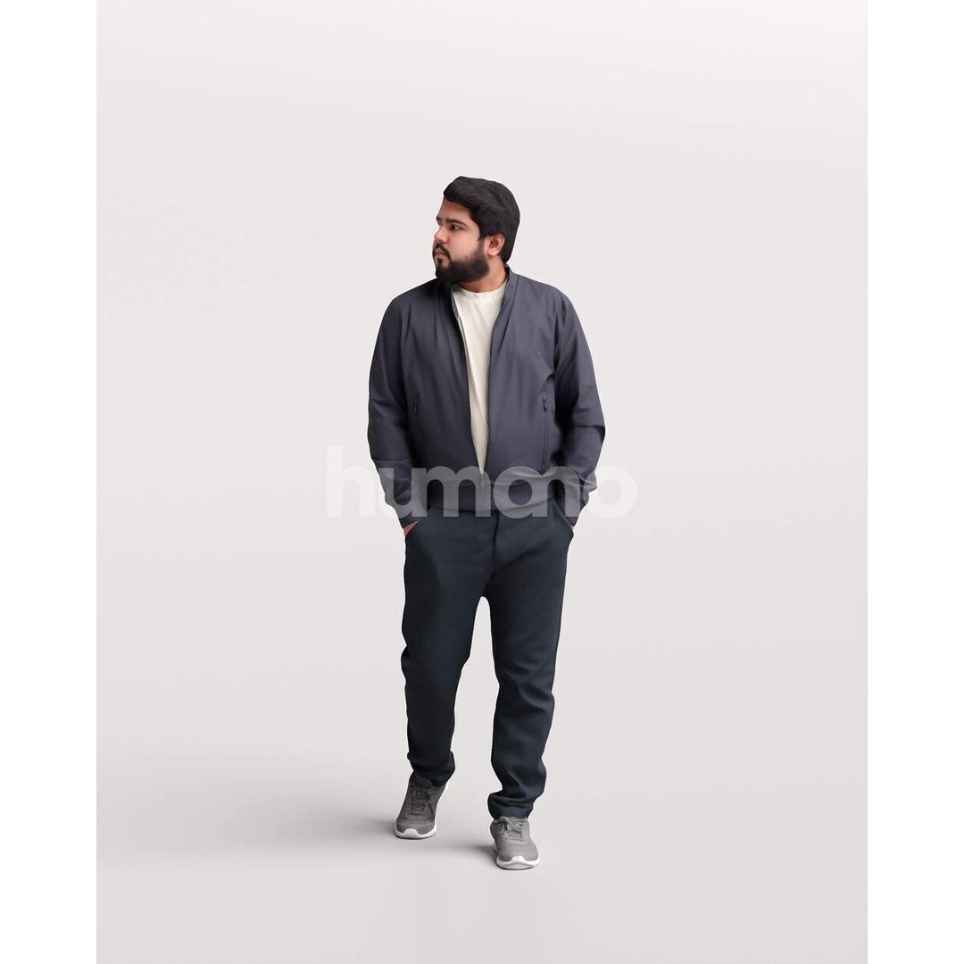 Humano Man 3D Model – Walking in Coat with PBR Textures, FBX - View 7
