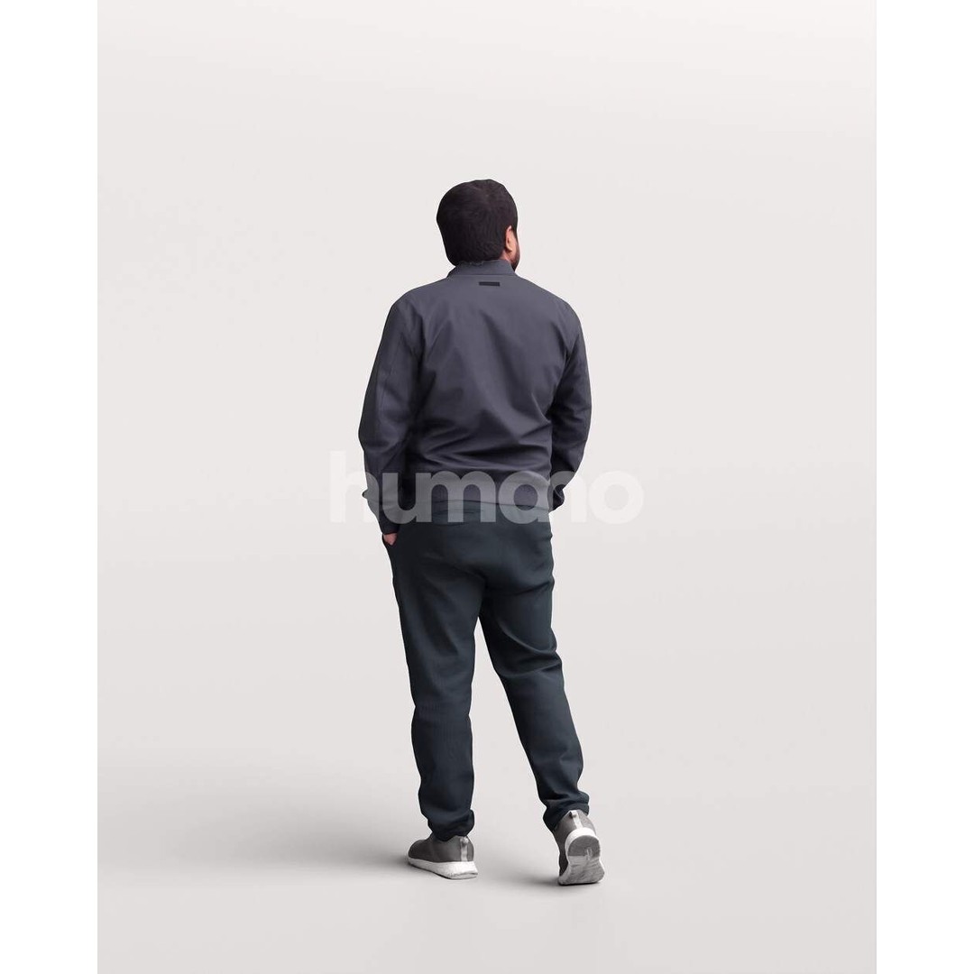 Humano Man 3D Model – Walking in Coat with PBR Textures, FBX - View 8