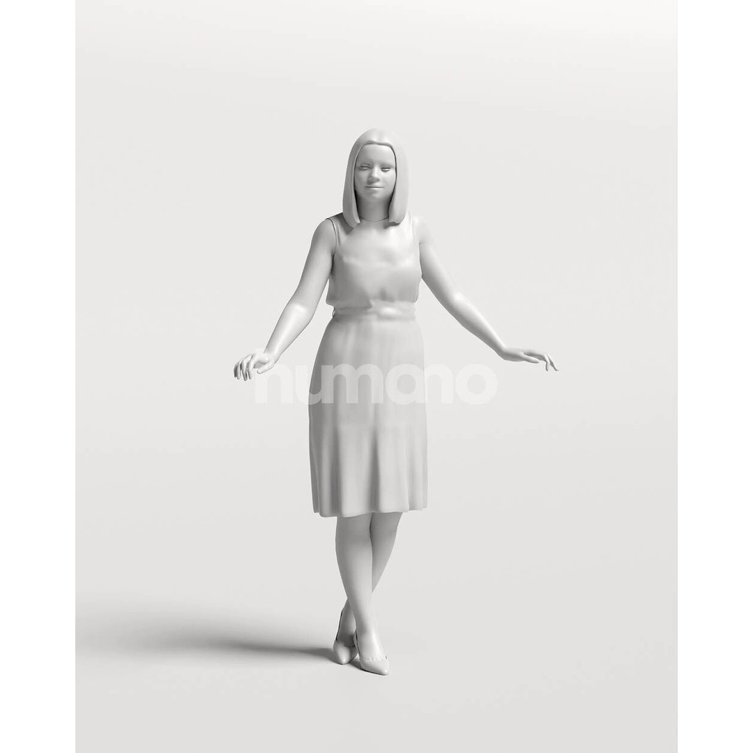Humano Woman 3D Model – Realistic Posed Character, PBR Textures - View 4
