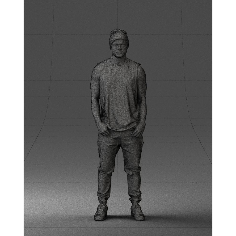 Tattooed Street Man 3D Model – Urban Character with PBR Textures, FBX
