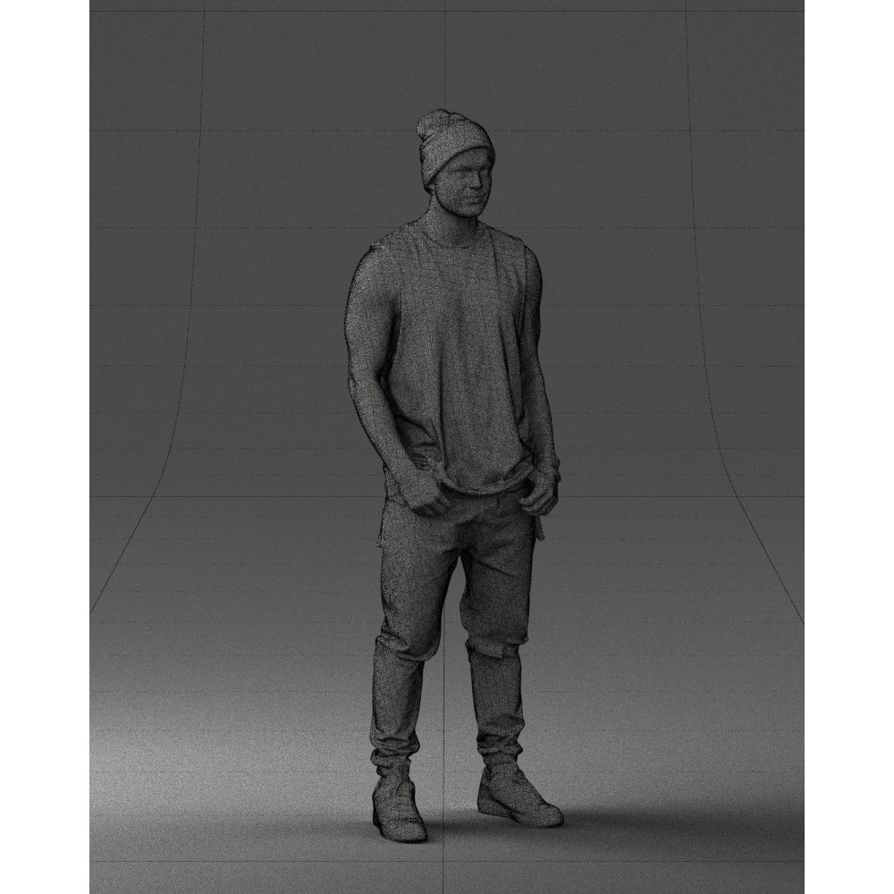Tattooed Street Man 3D Model – Urban Character with PBR Textures, FBX - View 10