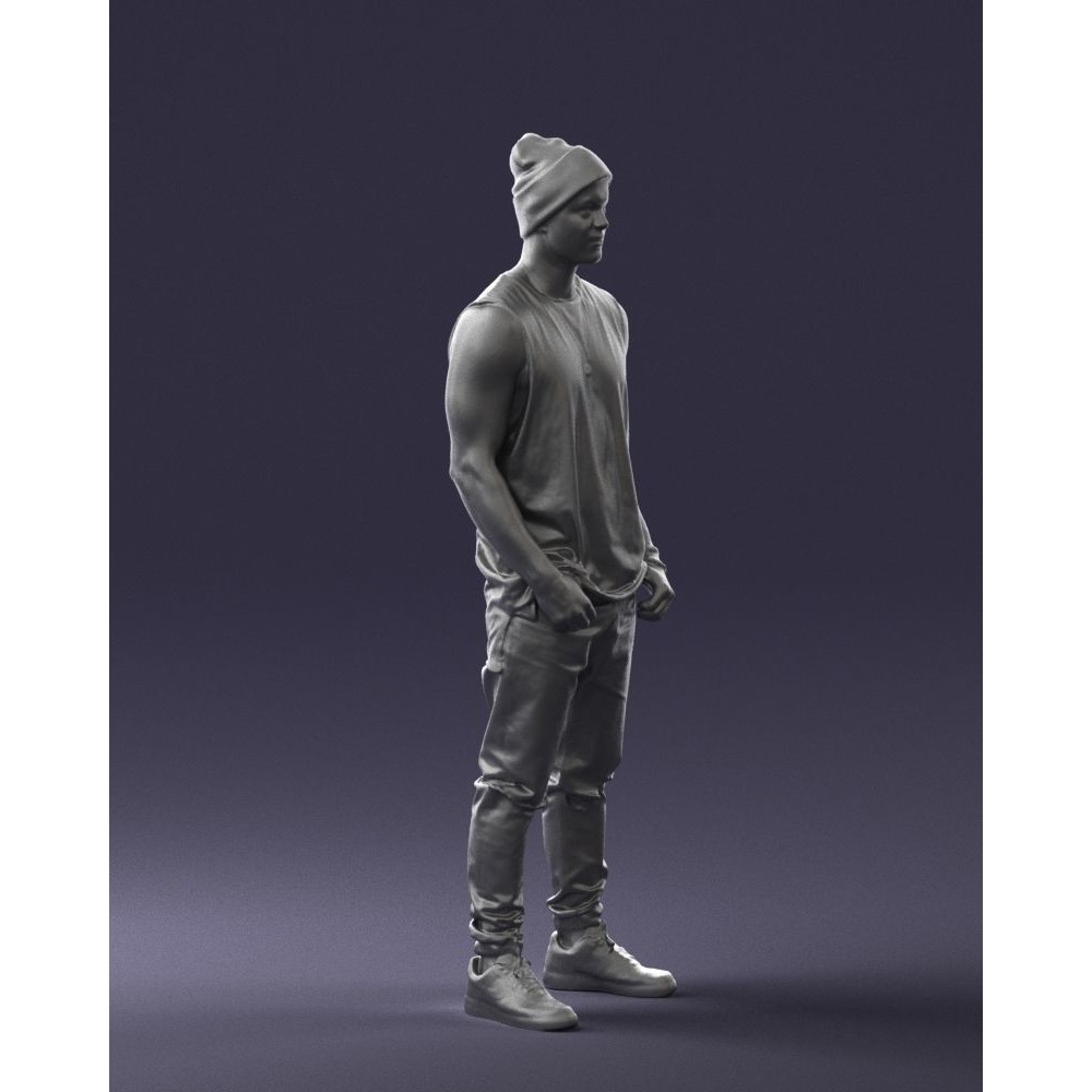 Tattooed Street Man 3D Model – Urban Character with PBR Textures, FBX - View 12