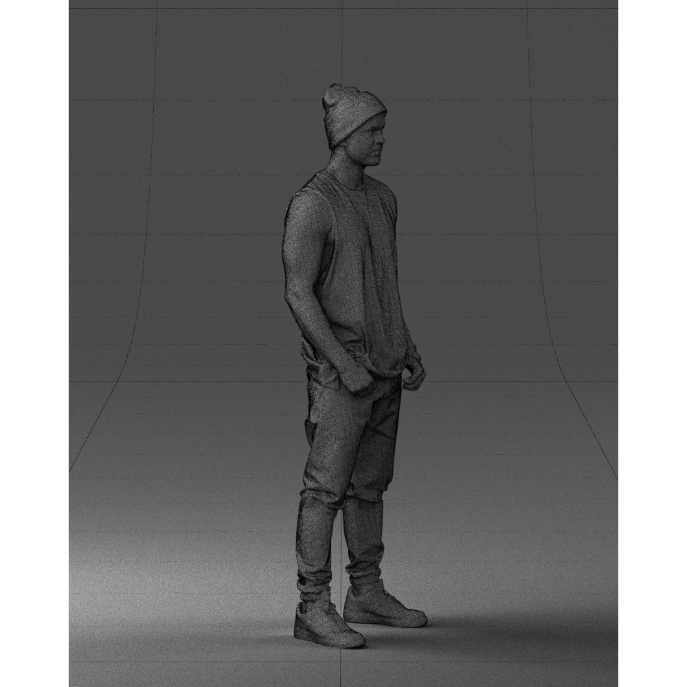 Tattooed Street Man 3D Model – Urban Character with PBR Textures, FBX - View 13