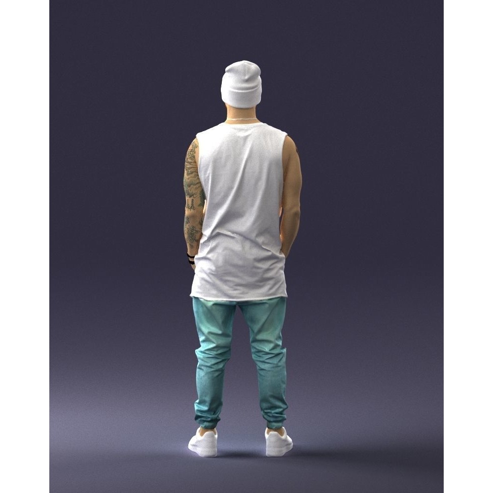 Tattooed Street Man 3D Model – Urban Character with PBR Textures, FBX - View 20