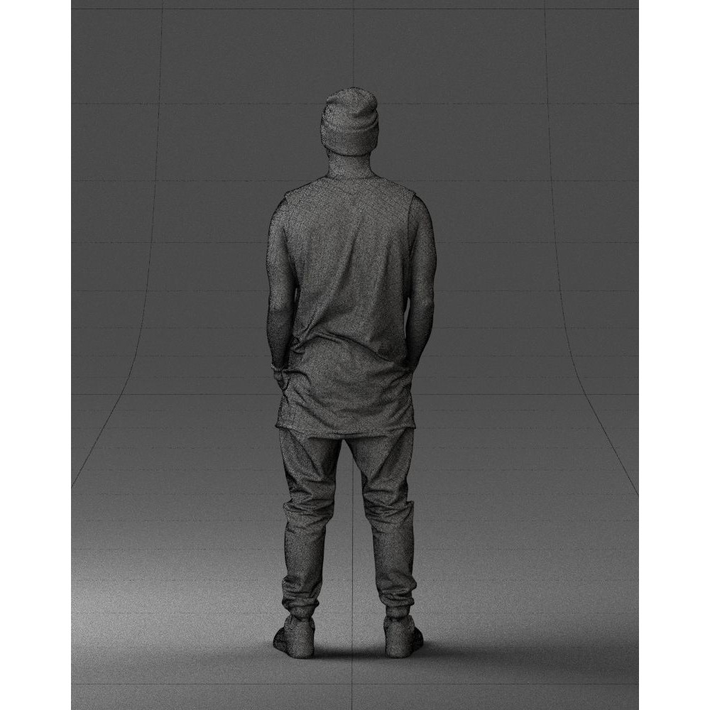 Tattooed Street Man 3D Model – Urban Character with PBR Textures, FBX - View 22