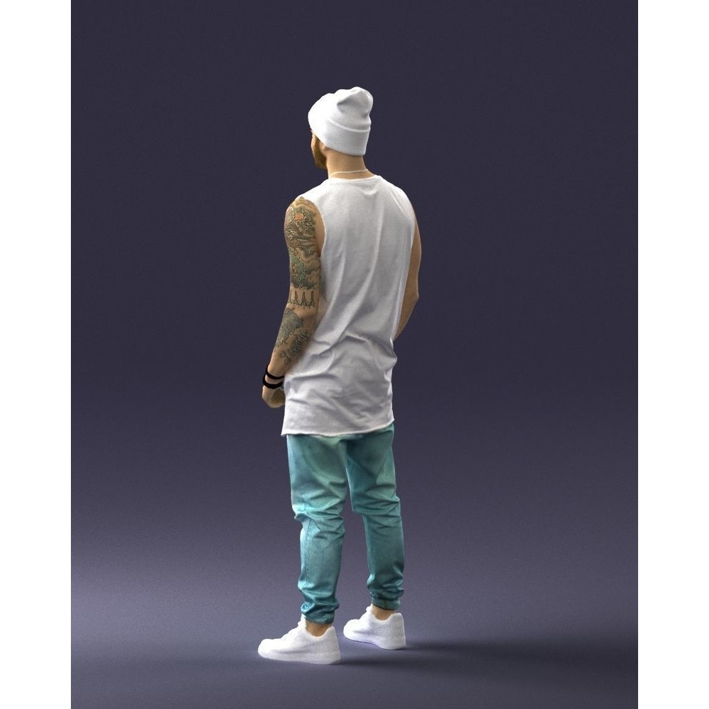 Tattooed Street Man 3D Model – Urban Character with PBR Textures, FBX - View 23
