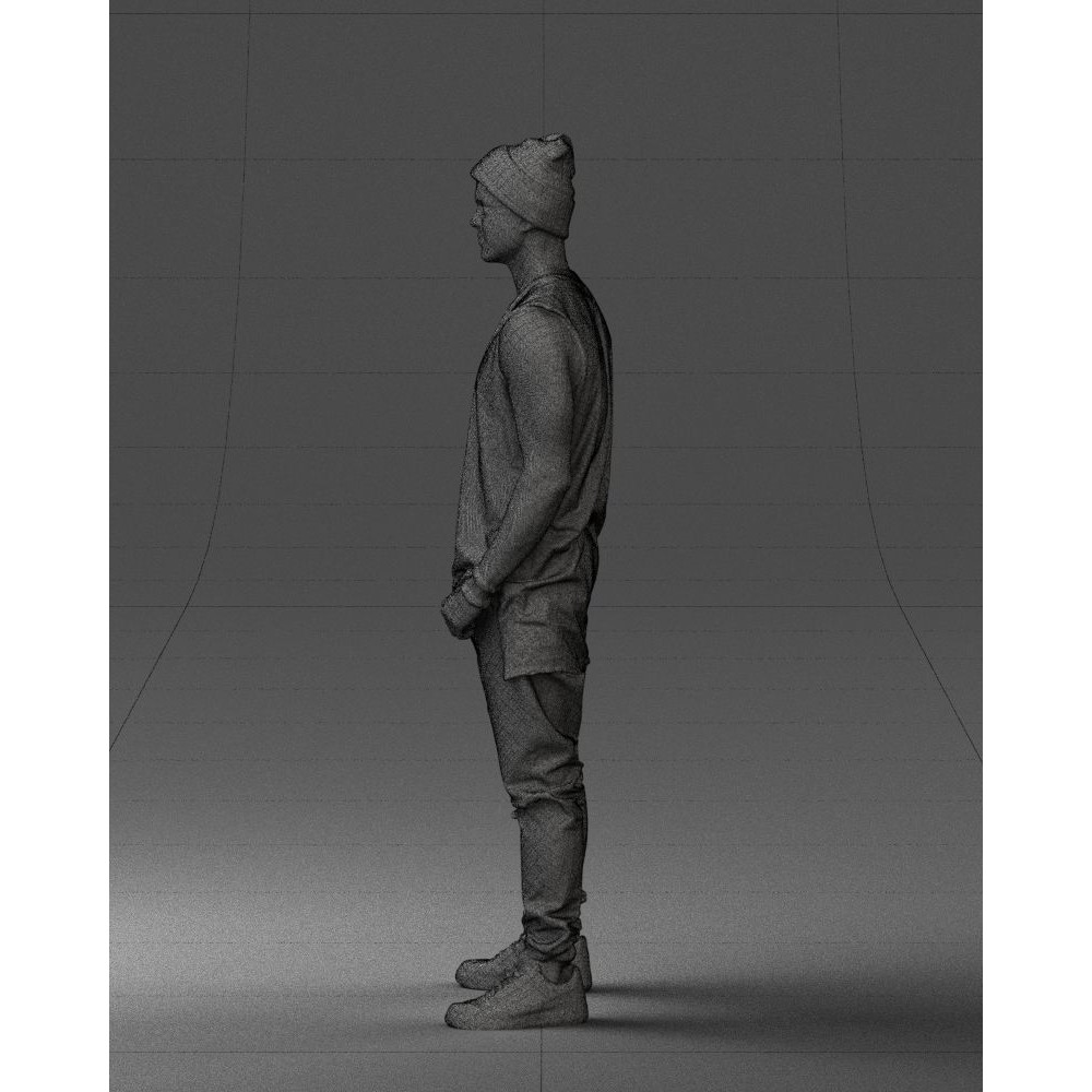 Tattooed Street Man 3D Model – Urban Character with PBR Textures, FBX - View 28