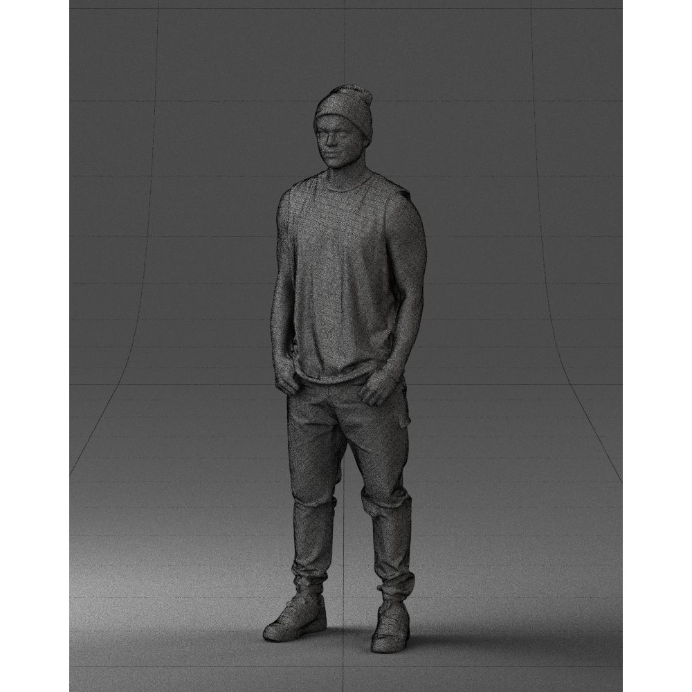 Tattooed Street Man 3D Model – Urban Character with PBR Textures, FBX - View 34