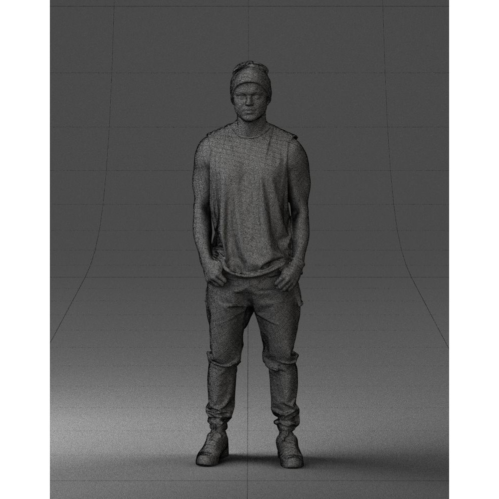 Tattooed Street Man 3D Model – Urban Character with PBR Textures, FBX - View 37