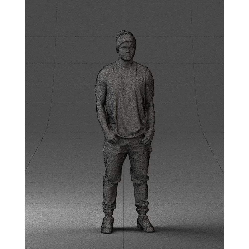 Tattooed Street Man 3D Model – Urban Character with PBR Textures, FBX - View 7