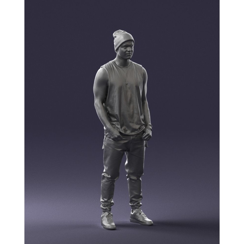 Tattooed Street Man 3D Model – Urban Character with PBR Textures, FBX - View 9